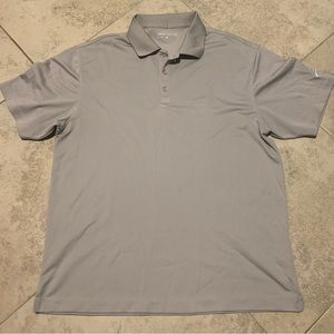 Nike Dri Fit Men's Size L Large Stretch UV Tech Solid Golf Polo Gray 358324-012